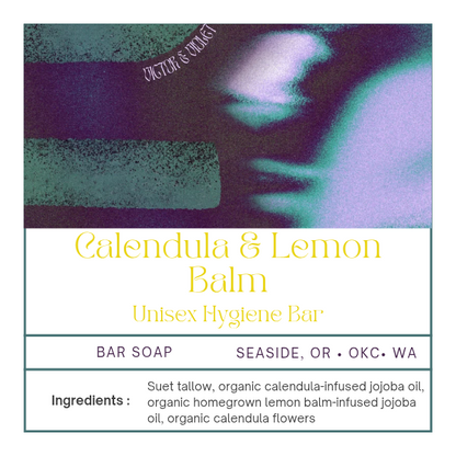 Calendula & Lemon Balm Unisex Hygiene Tallow Bar Soap